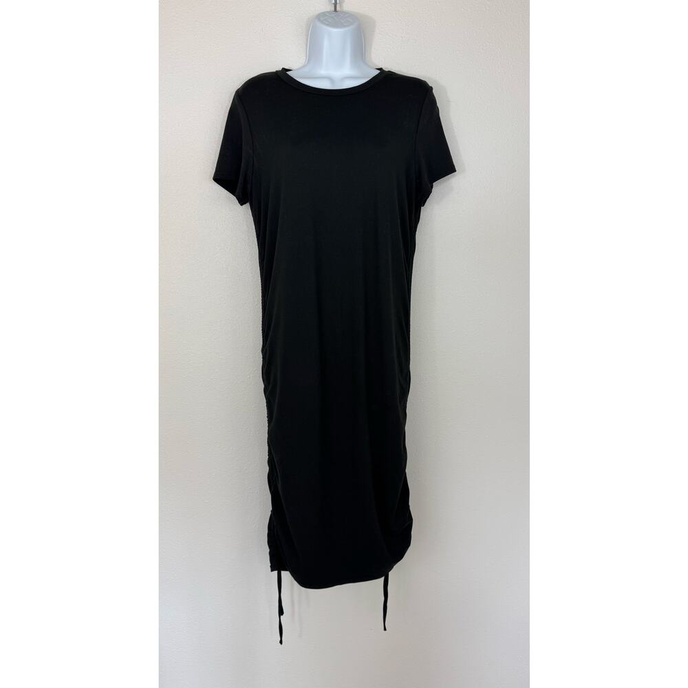 Emma’s Expressions Maternity Black Ruched Side Dress Women’s XL Short Sleeve